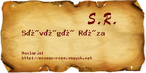 Sóvágó Róza névjegykártya